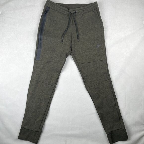 Nike Pants Mens M Olive Green Tech Fleece Joggers 545343-325 Tapered Fit EUC - Picture 1 of 13